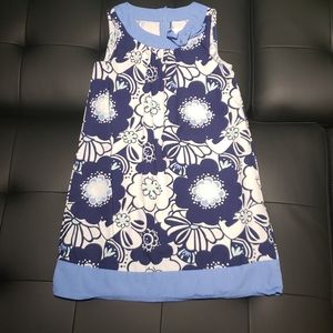 Gymboree Blue Flowered Dress (Size 10)